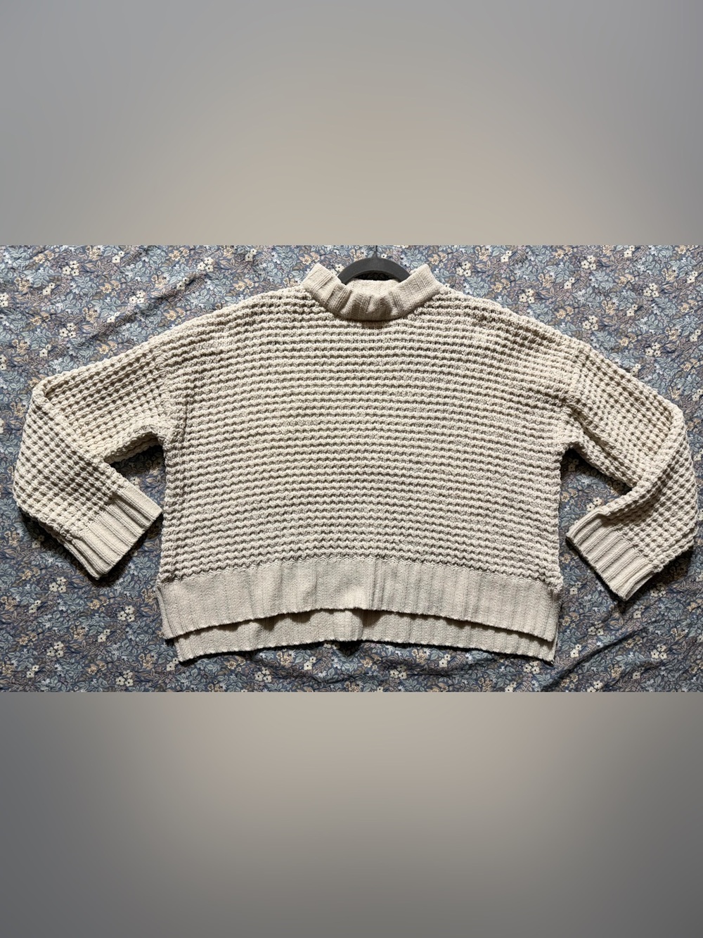 Altar'd State Cream Textured Cowl Sweater